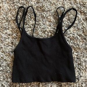 Forever 21 strapped black tank crop top